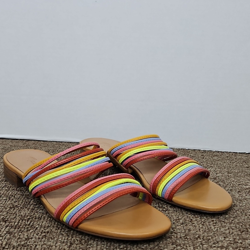 Madewell The Meg Slides Rainbow Leather Sandals Womens Sz 5.5 Womens